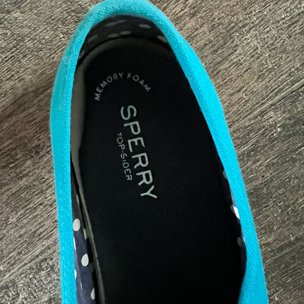 Sperry Blue Canvas Sneakers Casual Lace-Up - Picture 3 of 5